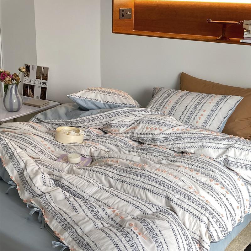 Bedding Set Cotton Percale Breathable Embroidered
