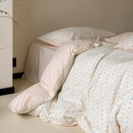 Bedding Set Cotton Percale Breathable Pastel Polka Dot 4-Piece