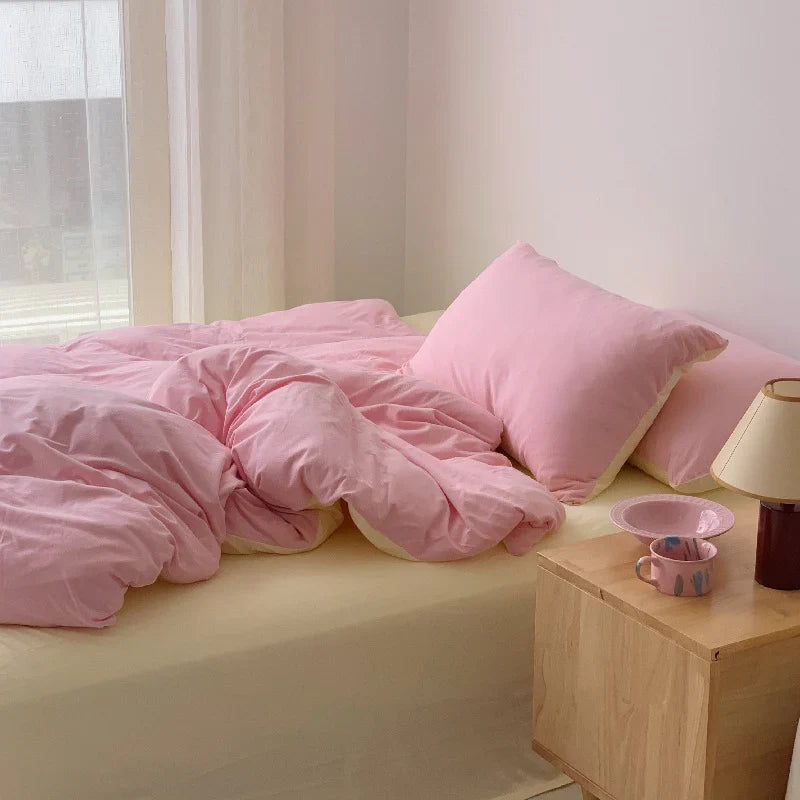 Bedding Set Cotton Percale Breathable Reversible Duvet
