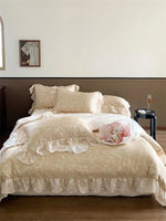 Bedding Set Cotton Percale Floral Jacquard Zippered Duvet
