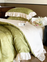 Bedding Set Cotton Percale Floral Jacquard Zippered Duvet