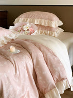 Bedding Set Cotton Percale Floral Jacquard Zippered Duvet
