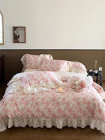 Bedding Set Cotton Percale Floral Jacquard Zippered Duvet