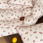 Bedding Set Cotton Percale Floral Print Crochet Lace