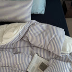 Bedding Set Cotton Percale Reversible Pinstripe