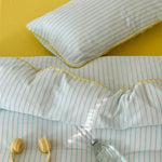 Bedding Set Cotton Percale Striped Decorative Piping