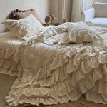Bedding Set Cotton Quilted Ruffle 4-Piece