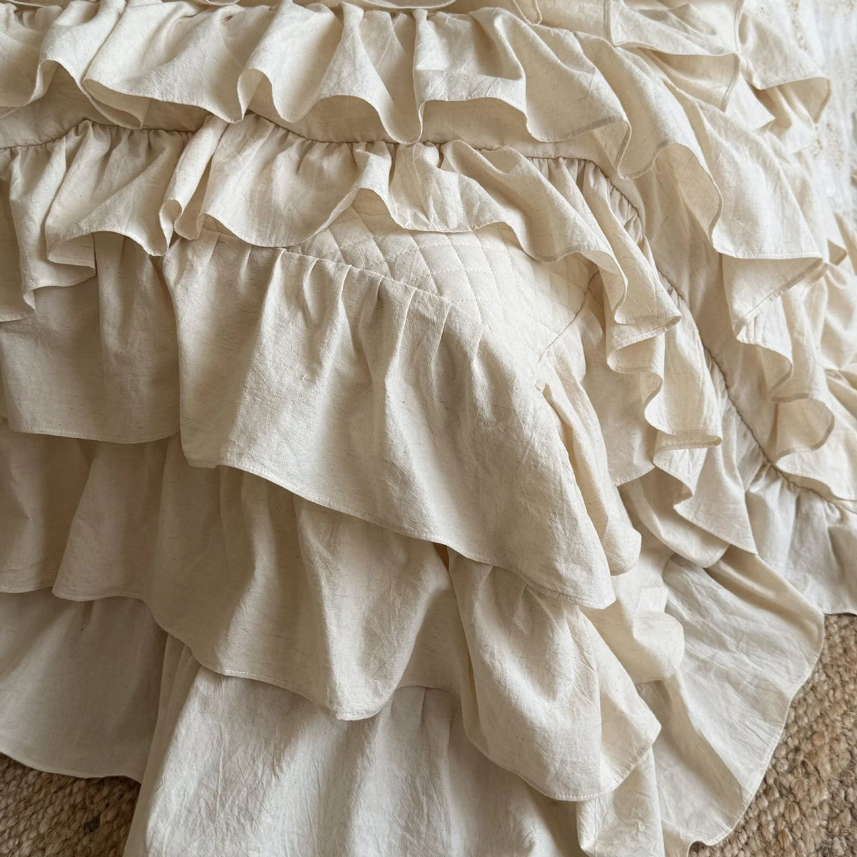 Bedding Set Cotton Quilted Ruffle 4-Piece