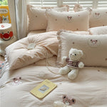 Bedding Set Cotton Ruffled Appliqué Embroidery Machine-Washable
