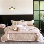 Bedding Set Cotton Satin 4-Piece Concealed Zippers