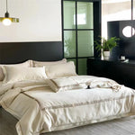 Bedding Set Cotton Satin 4-Piece Concealed Zippers