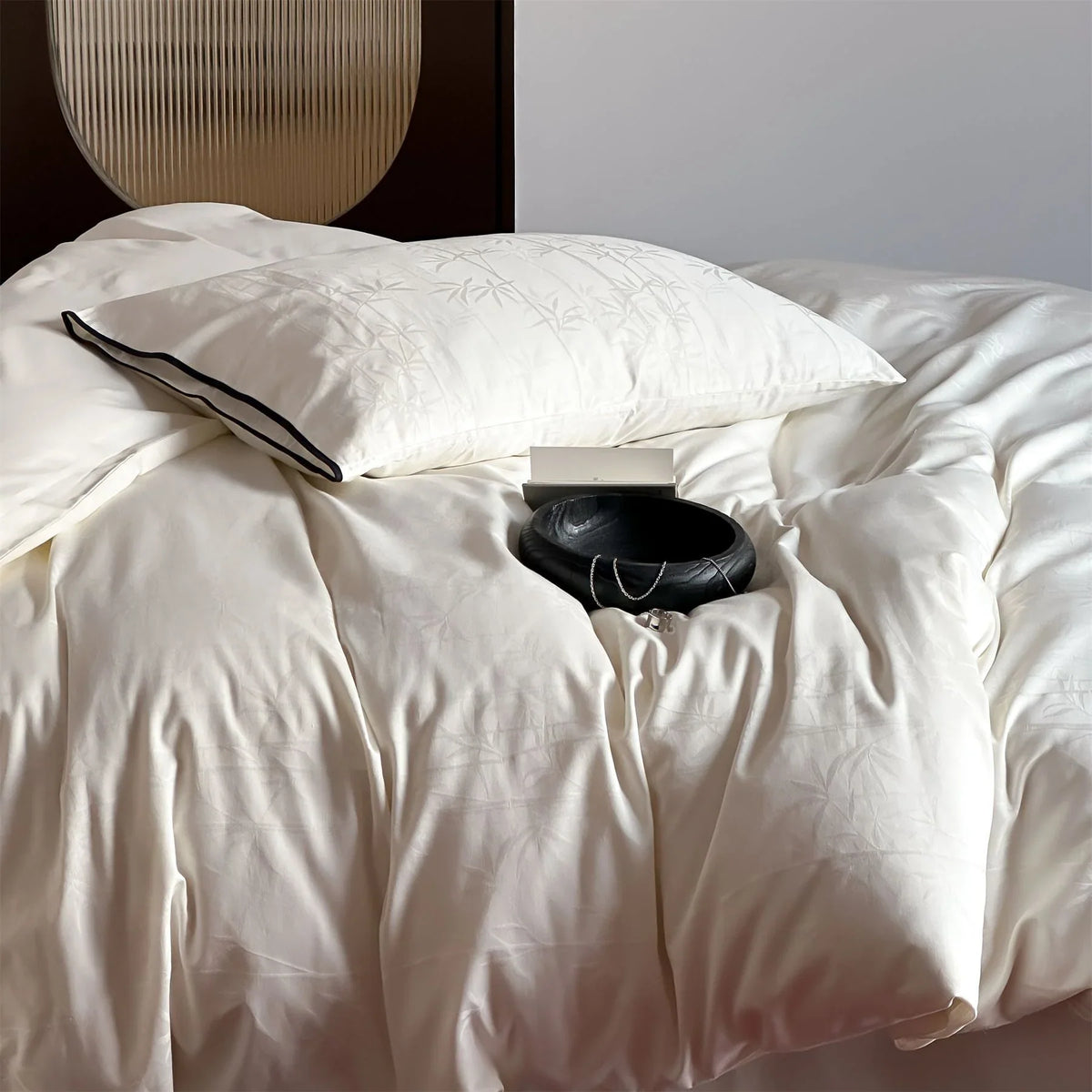 Bedding Set Cotton Satin Bamboo Jacquard Machine Washable