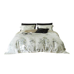 Bedding Set Cotton Satin Botanical Print Zipper Closure