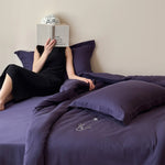 Bedding Set Cotton Satin Breathable Machine Washable