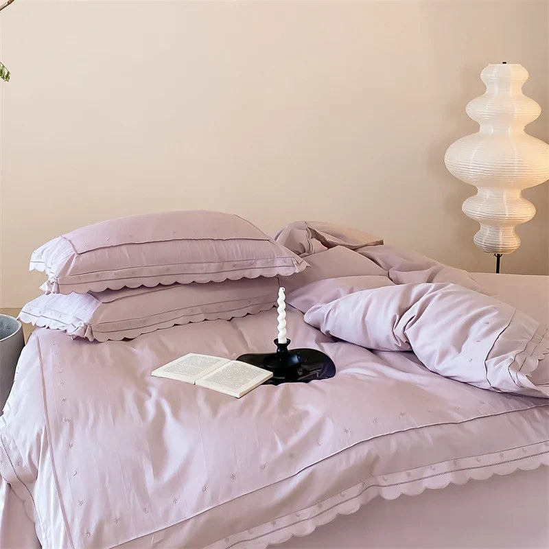 Bedding Set Cotton Satin Breathable Wrinkle-Resistant 4-Piece