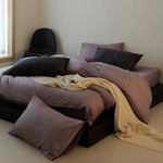 Bedding Set Cotton Satin Breathable Zipper Closure