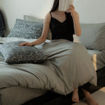 Bedding Set Cotton Satin Breathable Zipper Closure