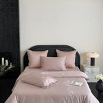 Bedding Set Cotton Satin Butterfly Embroidery 4-Piece Set