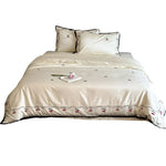 Bedding Set Cotton Satin Cherry Applique Set of 3