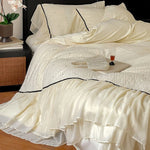Bedding Set Cotton Satin Chiffon Ruffles 4-Piece Set