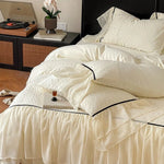 Bedding Set Cotton Satin Chiffon Ruffles 4-Piece Set