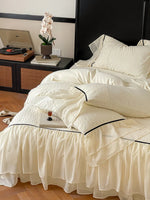 Bedding Set Cotton Satin Chiffon Ruffles 4-Piece Set