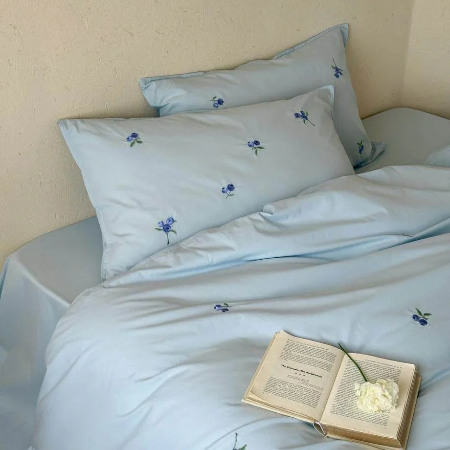 Bedding Set Cotton Satin Embroidered 4 Piece
