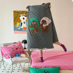 Bedding Set Cotton Satin Embroidered Bow & Vichy Ruffle