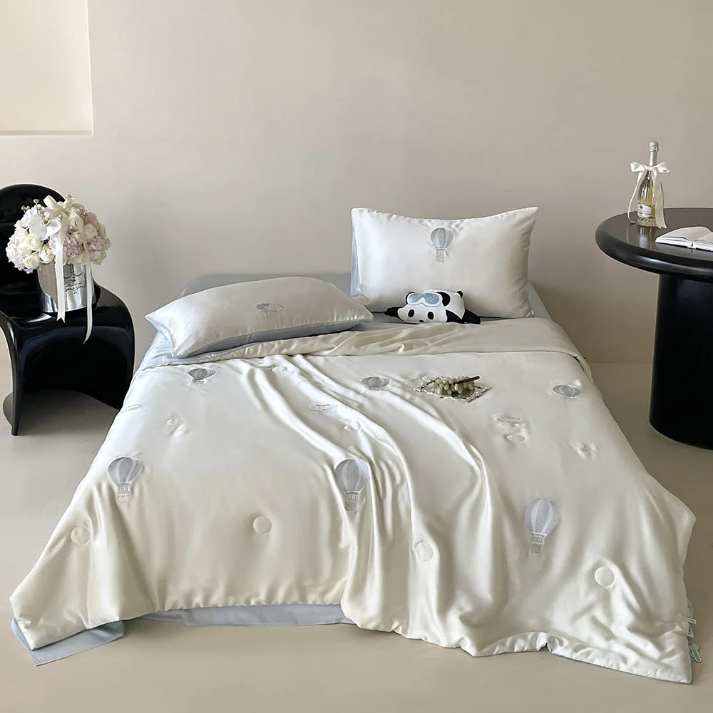 Bedding Set Cotton Satin Embroidered Breathable Comfort