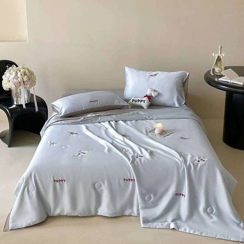 Bedding Set Cotton Satin Embroidered Breathable Comfort