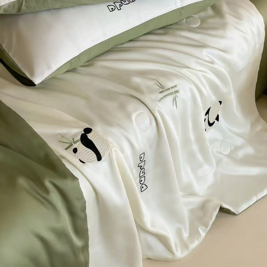 Bedding Set Cotton Satin Embroidered Breathable Comfort