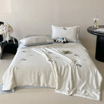 Bedding Set Cotton Satin Embroidered Breathable Comfort