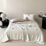 Bedding Set Cotton Satin Embroidered Breathable Comfort