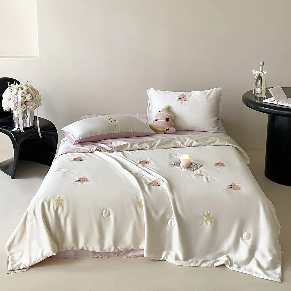 Bedding Set Cotton Satin Embroidered Breathable Comfort