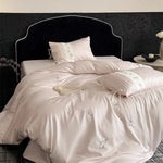 Bedding Set Cotton Satin Embroidered Floral