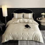 Bedding Set Cotton Satin Embroidered Floral
