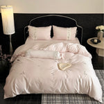 Bedding Set Cotton Satin Embroidered Floral