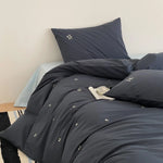 Bedding Set Cotton Satin Embroidered Floral Hotel Closure
