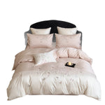 Bedding Set Cotton Satin Floral Embroidery 4-Piece