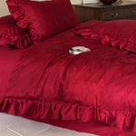 Bedding Set Cotton Satin Floral Jacquard 4-Piece