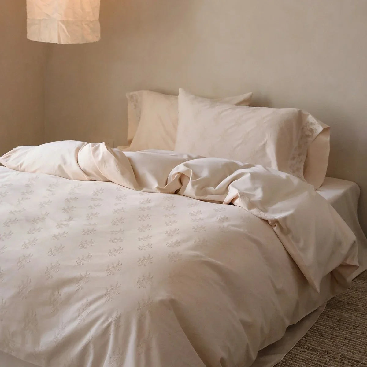 Bedding Set Cotton Satin Floral Jacquard 4 Piece