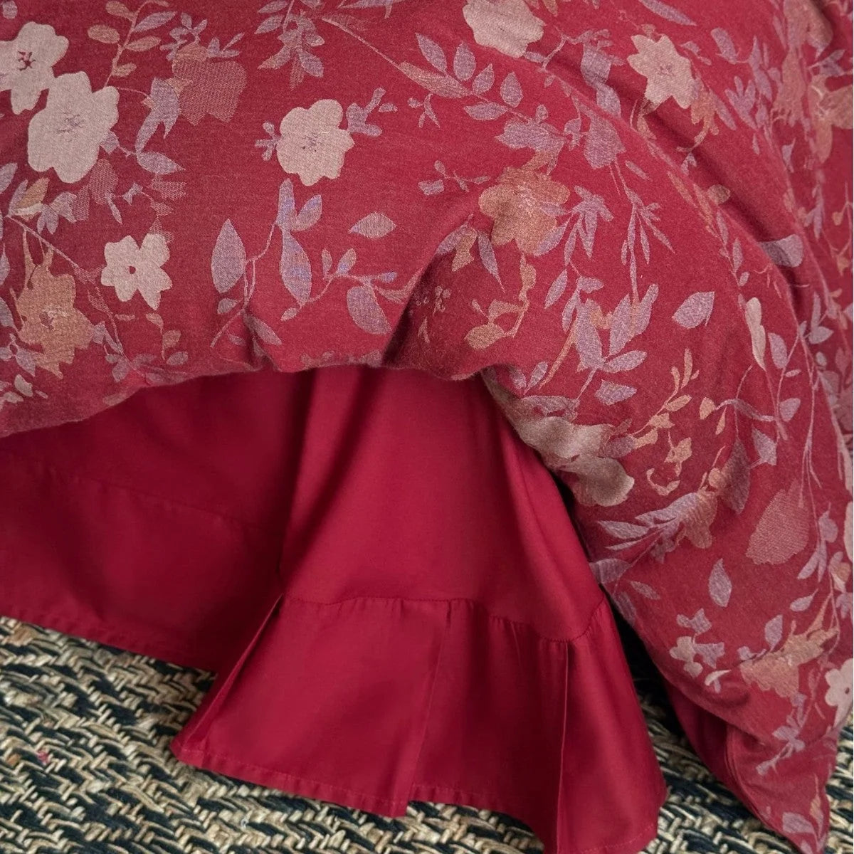 Bedding Set Cotton Satin Floral Jacquard 4-Piece