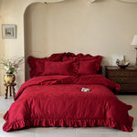 Bedding Set Cotton Satin Floral Jacquard 4-Piece