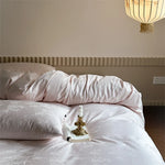 Bedding Set Cotton Satin Jacquard 4-Piece Concealed Zipper
