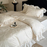 Bedding Set Cotton Satin Jacquard Floral 4-Piece