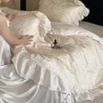 Bedding Set Cotton Satin Jacquard Floral 4-Piece