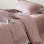 Bedding Set Cotton Satin Lace Border 4-Piece Set