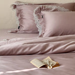 Bedding Set Cotton Satin Lace Border 4-Piece Set
