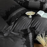 Bedding Set Cotton Satin Lace Embroidery Set of 4