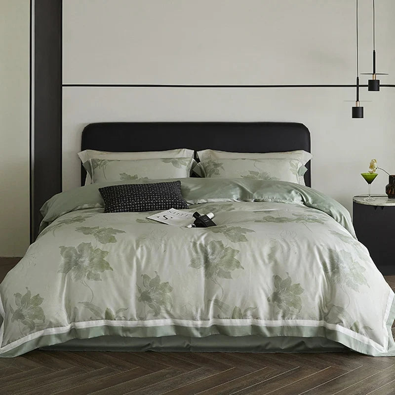 Bedding Set Cotton Satin Large Floral Machine Washable